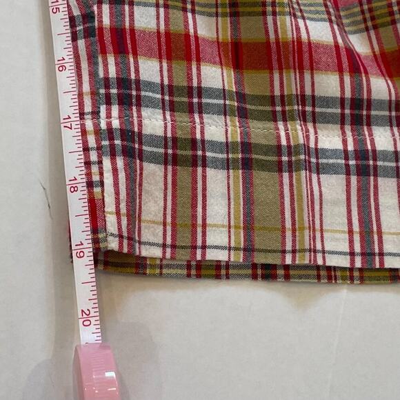 J. Crew Y2K Favorite Fit, Mid Rise Red Tan Plaid Capri Pant/Clam Diggers, Size 2 - Picture 10 of 10